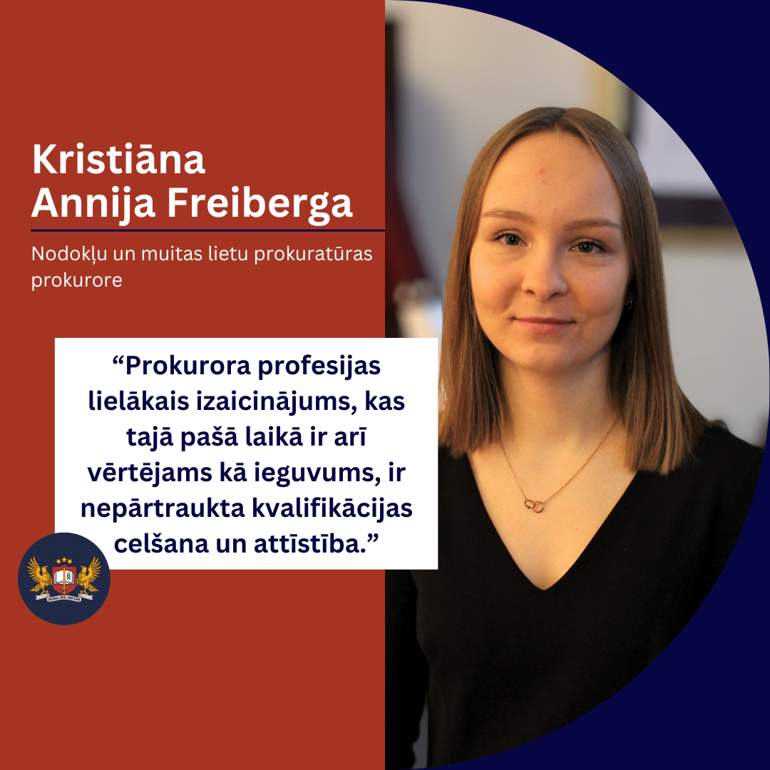 Prokurora portrets - Kristiāna Annija Freiberga, Nodokļu un muitas lietu prokuratūras prokurore