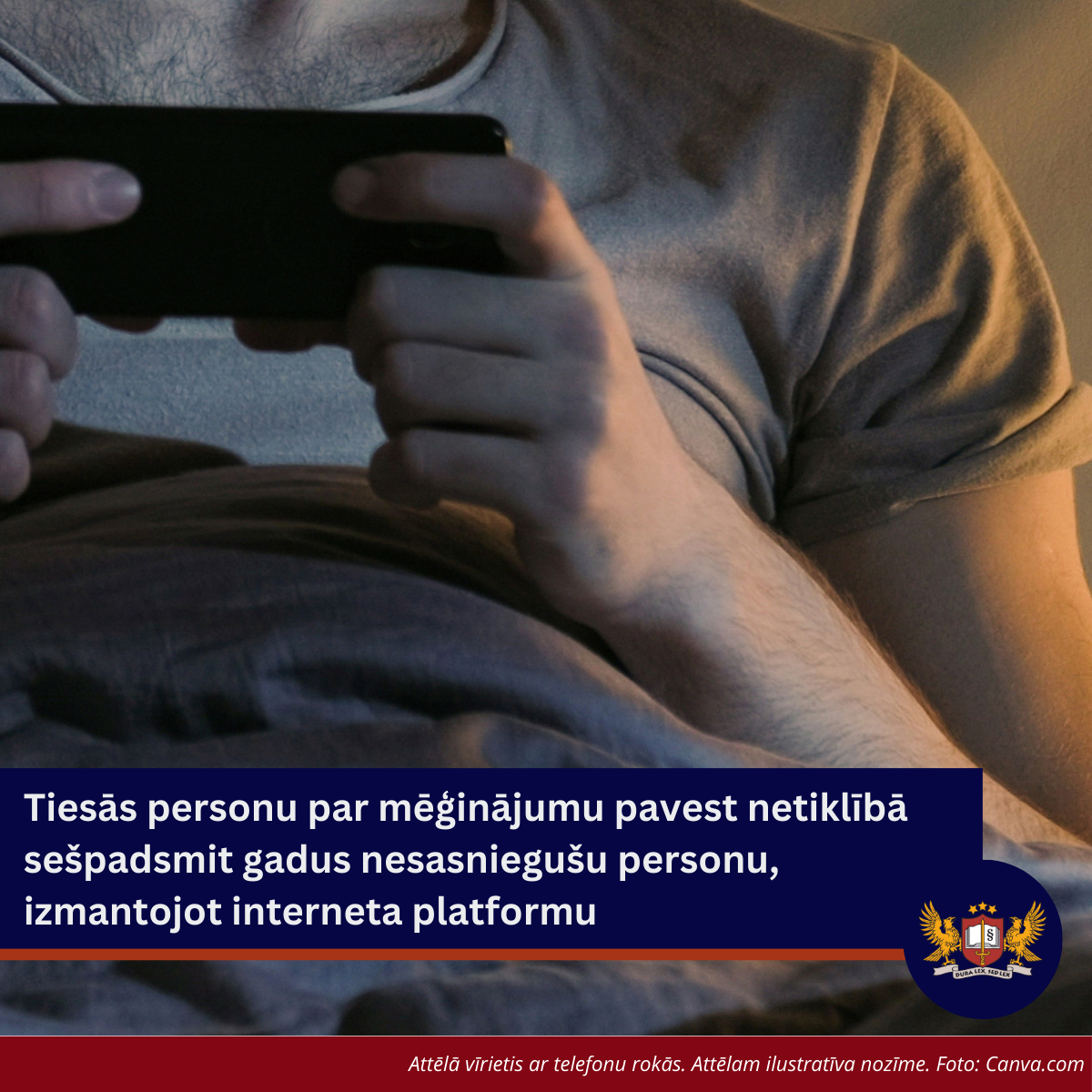 Tiesās personu par mēģinājumu pavest netiklībā sešpadsmit gadus nesasniegušu personu, izmantojot interneta platformu