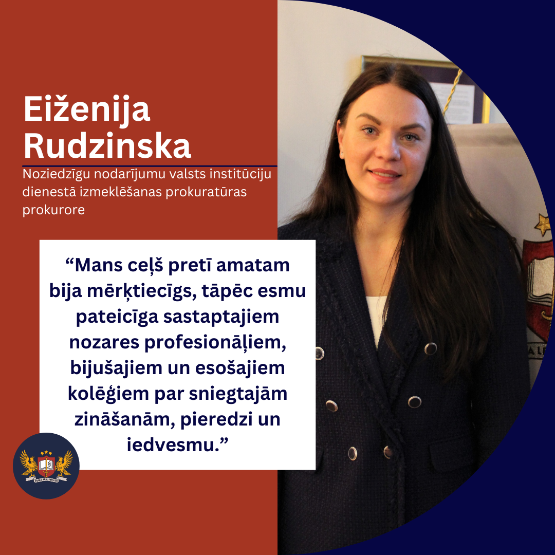 Attēls: Prokurora portrets - Eiženija Rudzinska, Noziedzīgu nodarījumu valsts institūciju dienestā izmeklēšanas prokuratūras prokurore