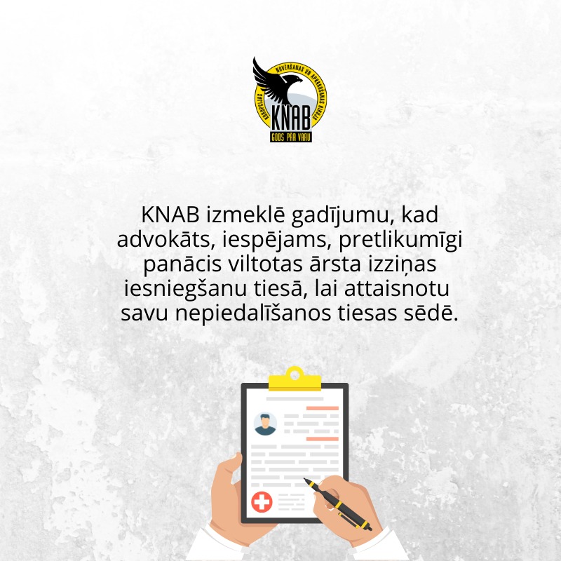 KNAB: apzināta tiesvedību novilcināšana ir krimināli sodāma 