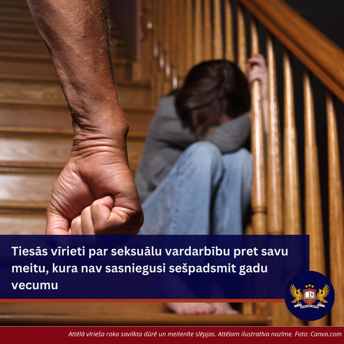 Tiesās vīrieti par seksuālu vardarbību pret savu meitu, kura nav sasniegusi sešpadsmit gadu vecumu 