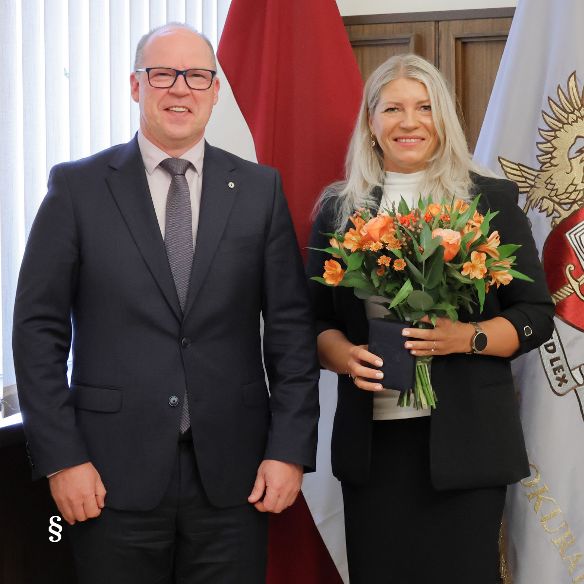 Attēlā redzams Armīns Meisters un Ieva Strautmane-Zālīte 