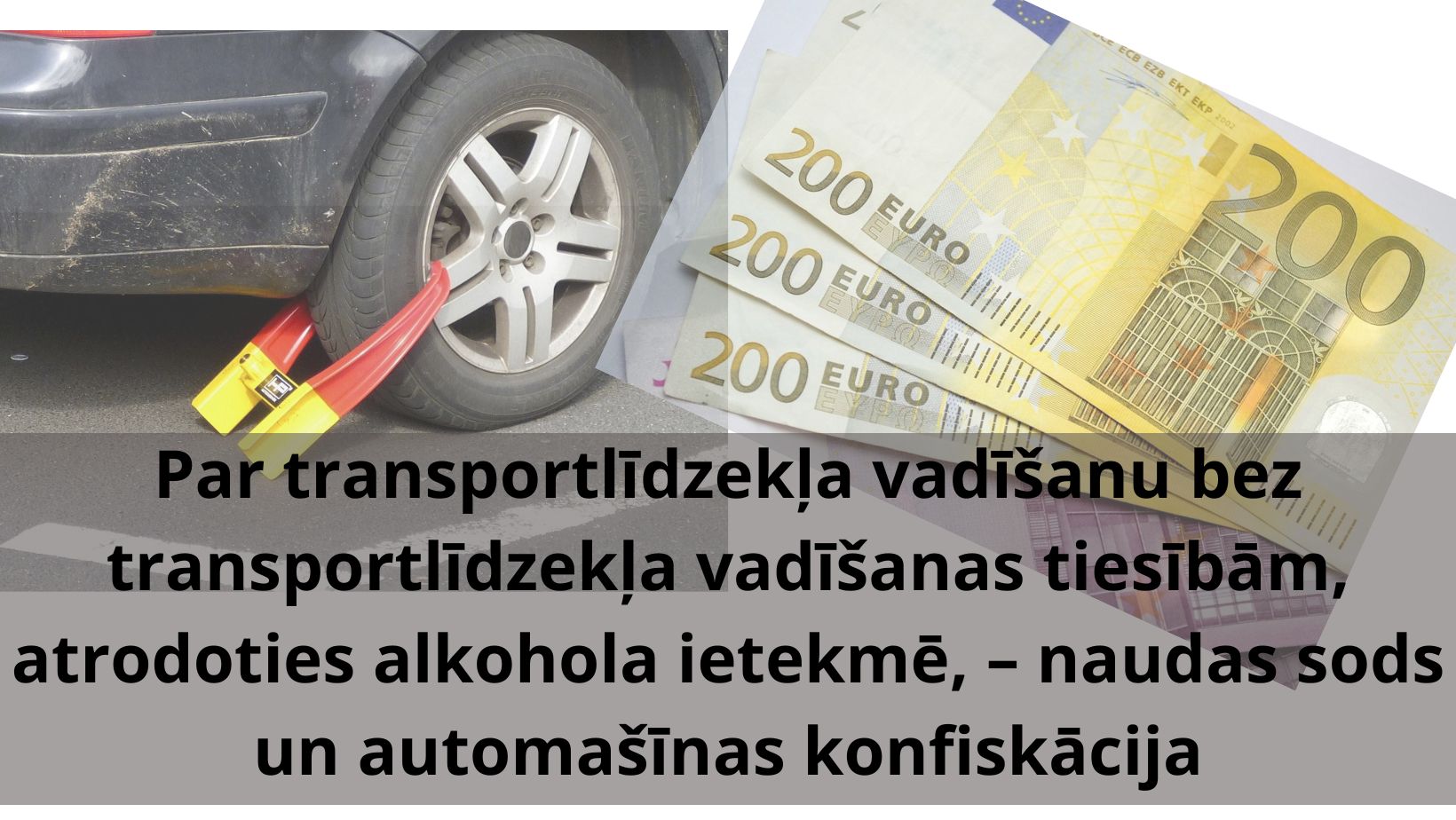 Par transportlīdzekļa vadīšanu bez transportlīdzekļa vadīšanas tiesībām, atrodoties alkohola ietekmē, – naudas sods un automašīnas konfiskācija