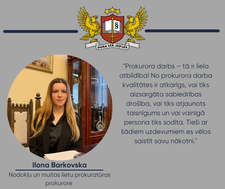 Prokurora portrets - Nodokļu un muitas lietu prokuratūras prokurore Ilona Barkovska